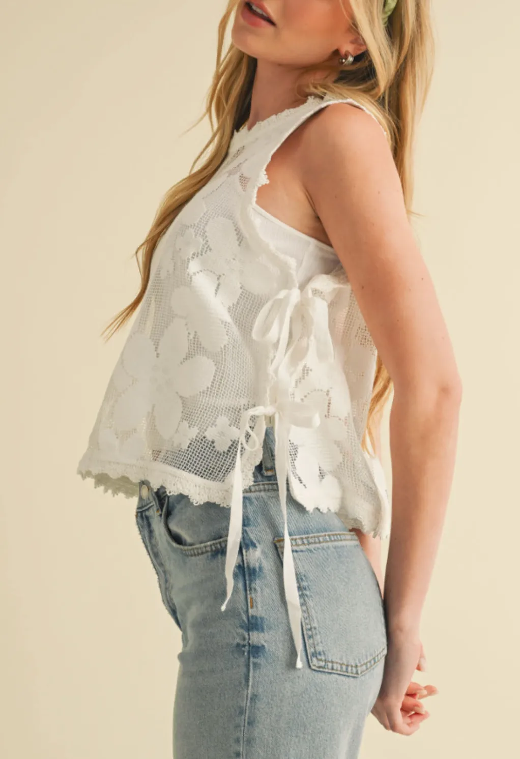 Lennon Crochet Floral Top