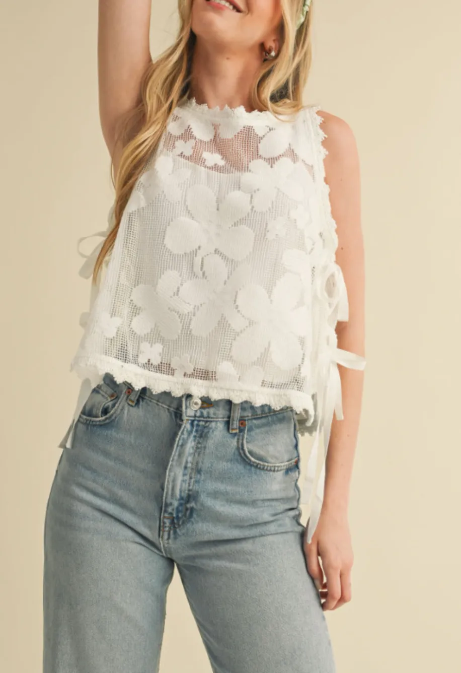 Lennon Crochet Floral Top