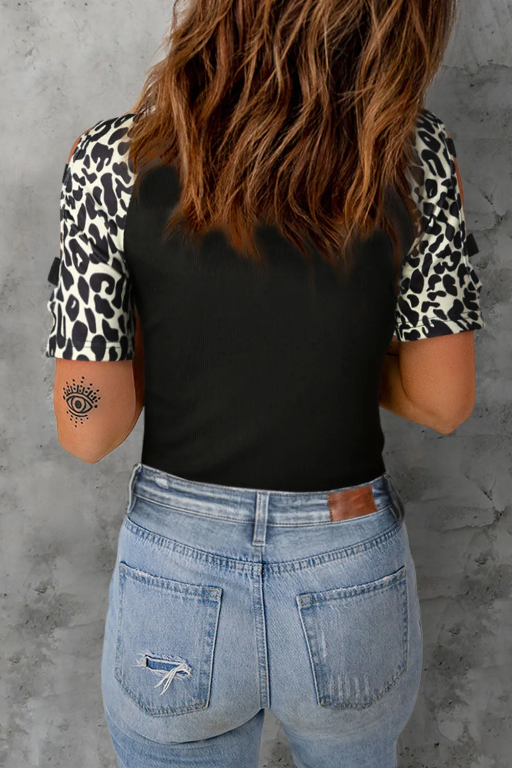 Leopard Cut Out Top