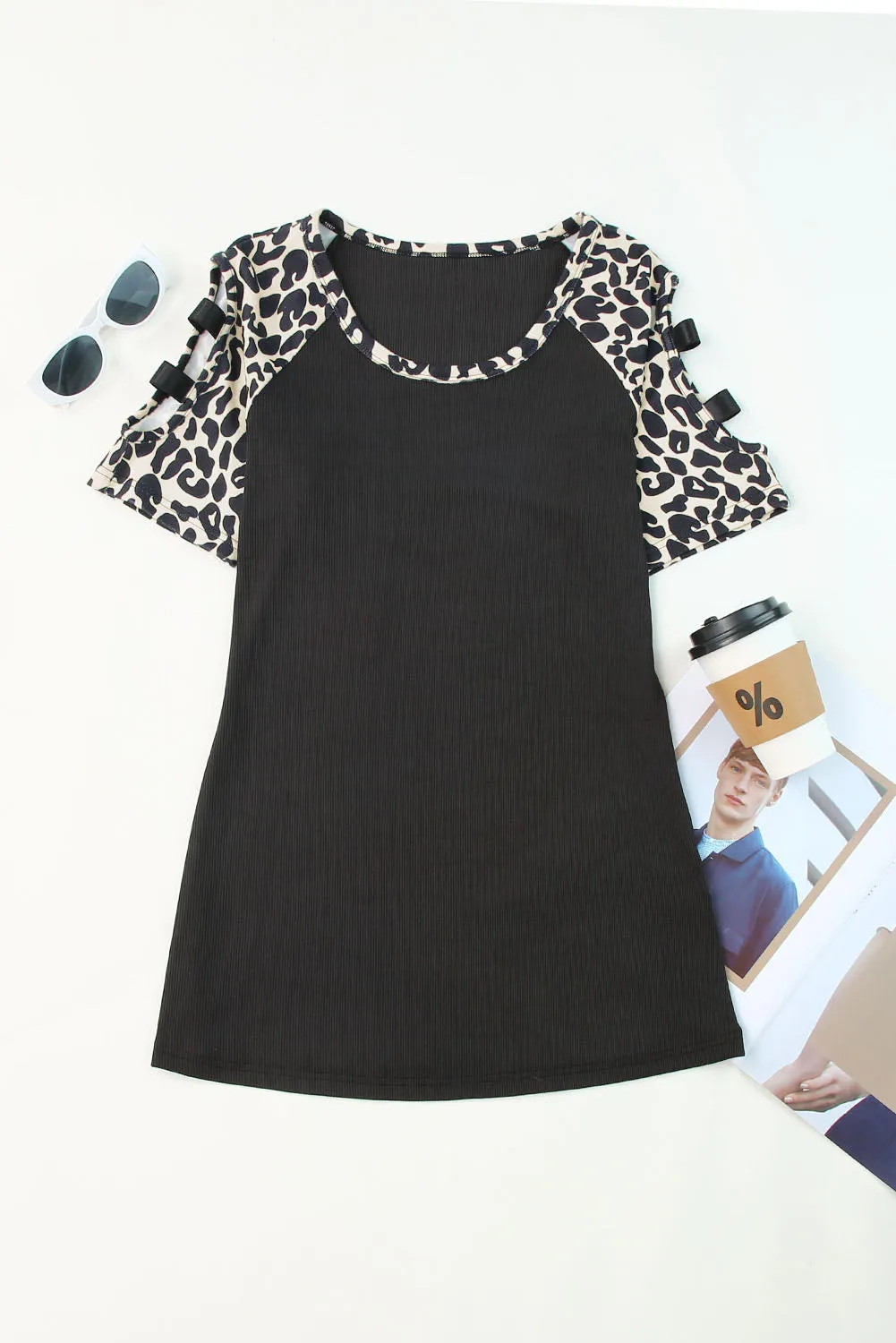 Leopard Cut Out Top