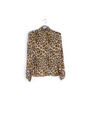 Leopard-print loose-fit top