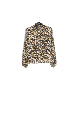 Leopard-print loose-fit top