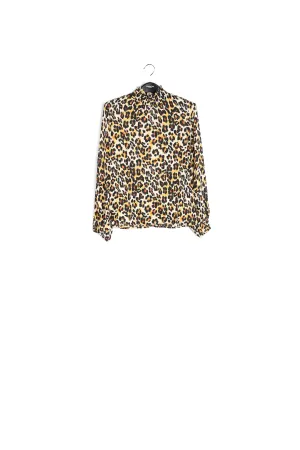 Leopard-print loose-fit top
