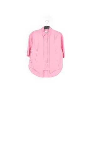 Light pink striped shirt with pussy bow