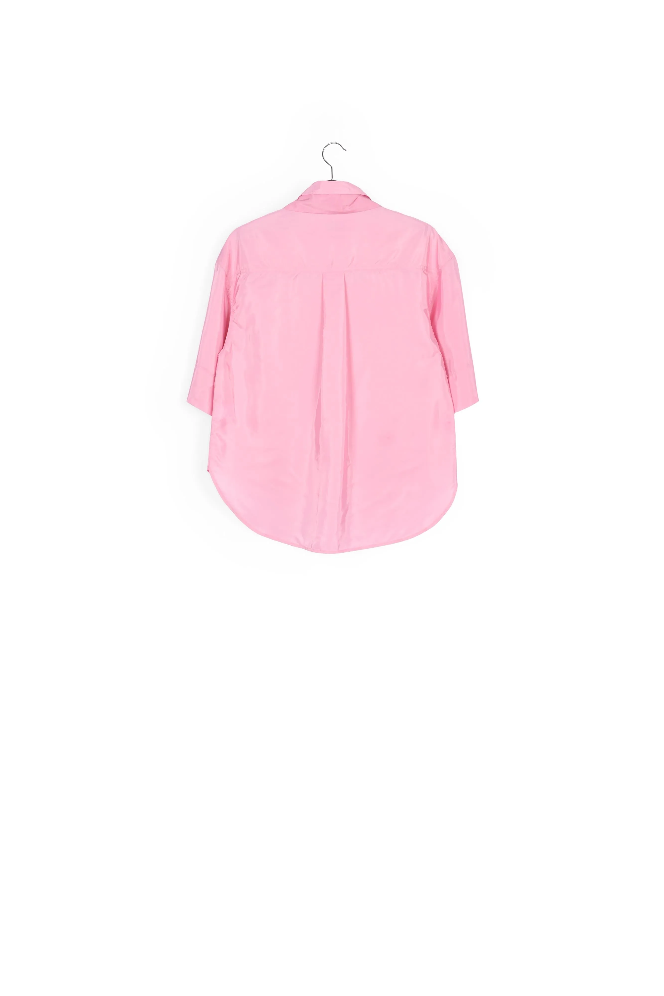Light pink striped shirt with pussy bow