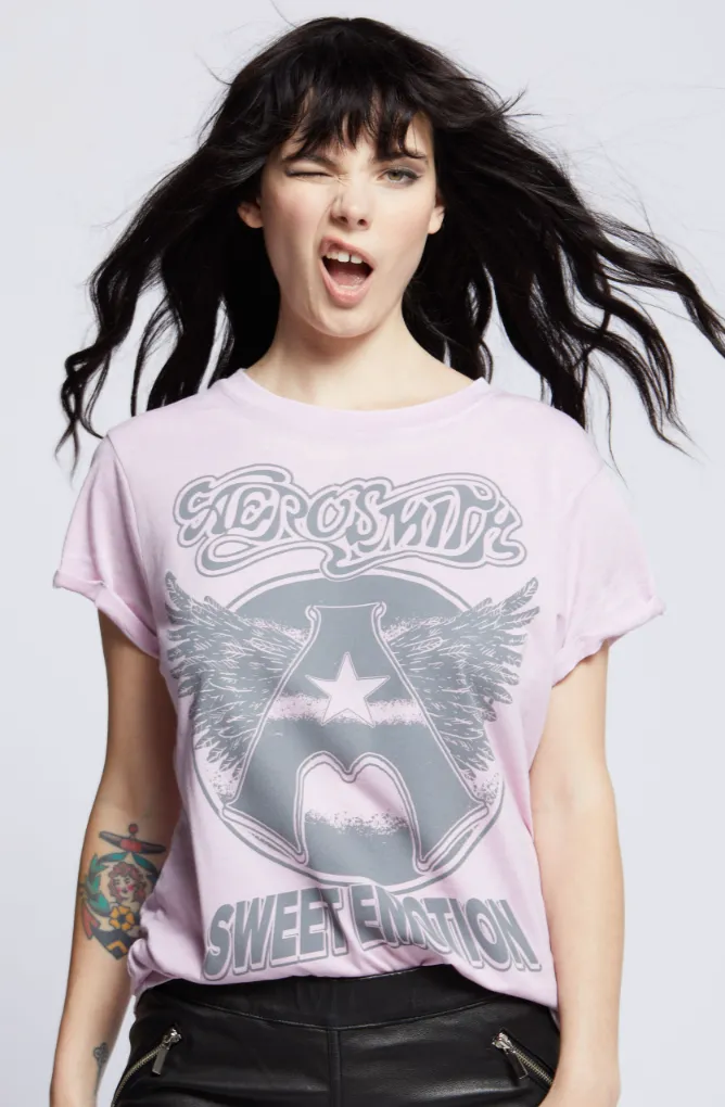 Lilac Aerosmith Sweet Emotion Burn Out Tee