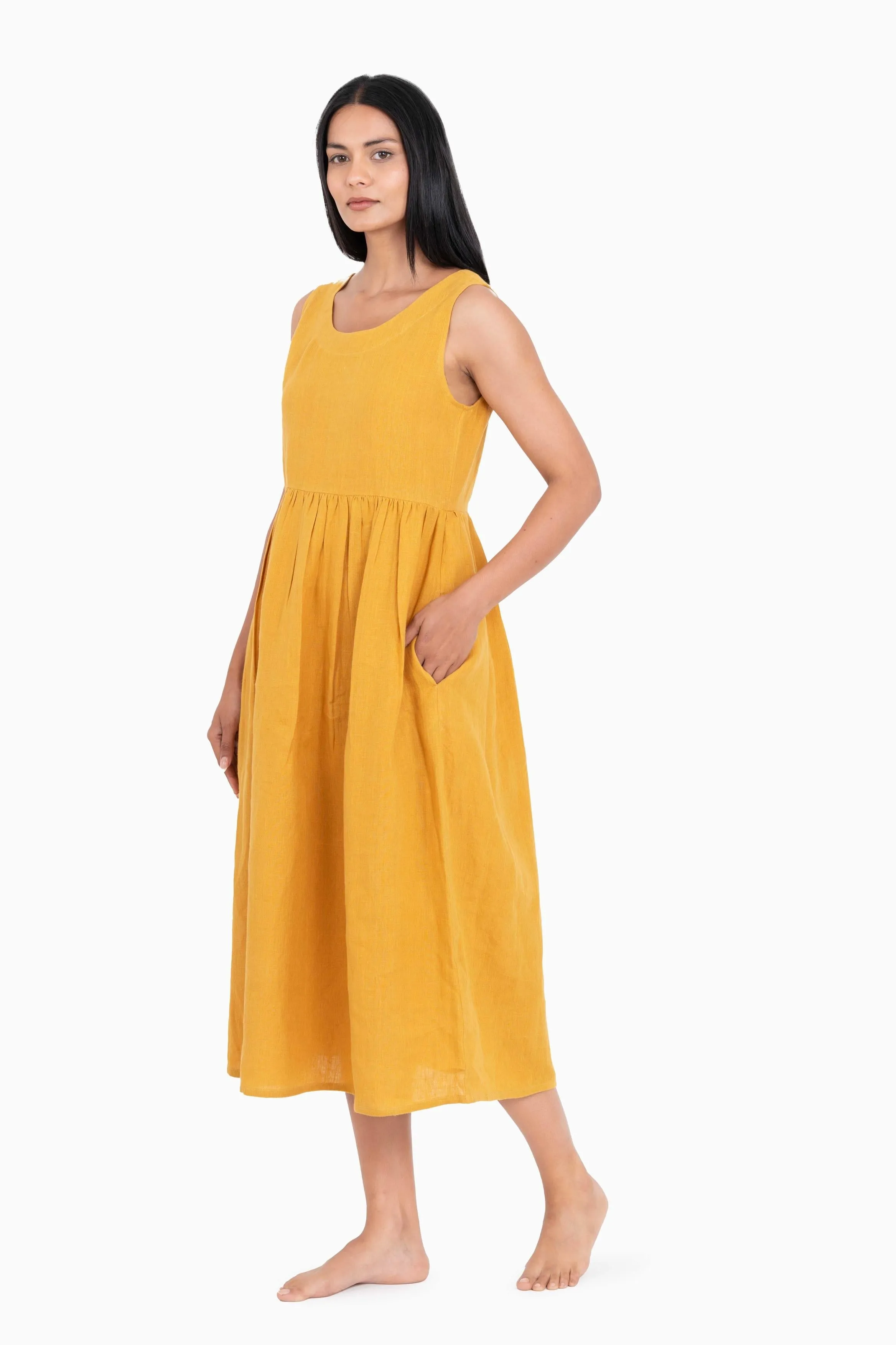 Linen Achill Dress-Misty Lilac