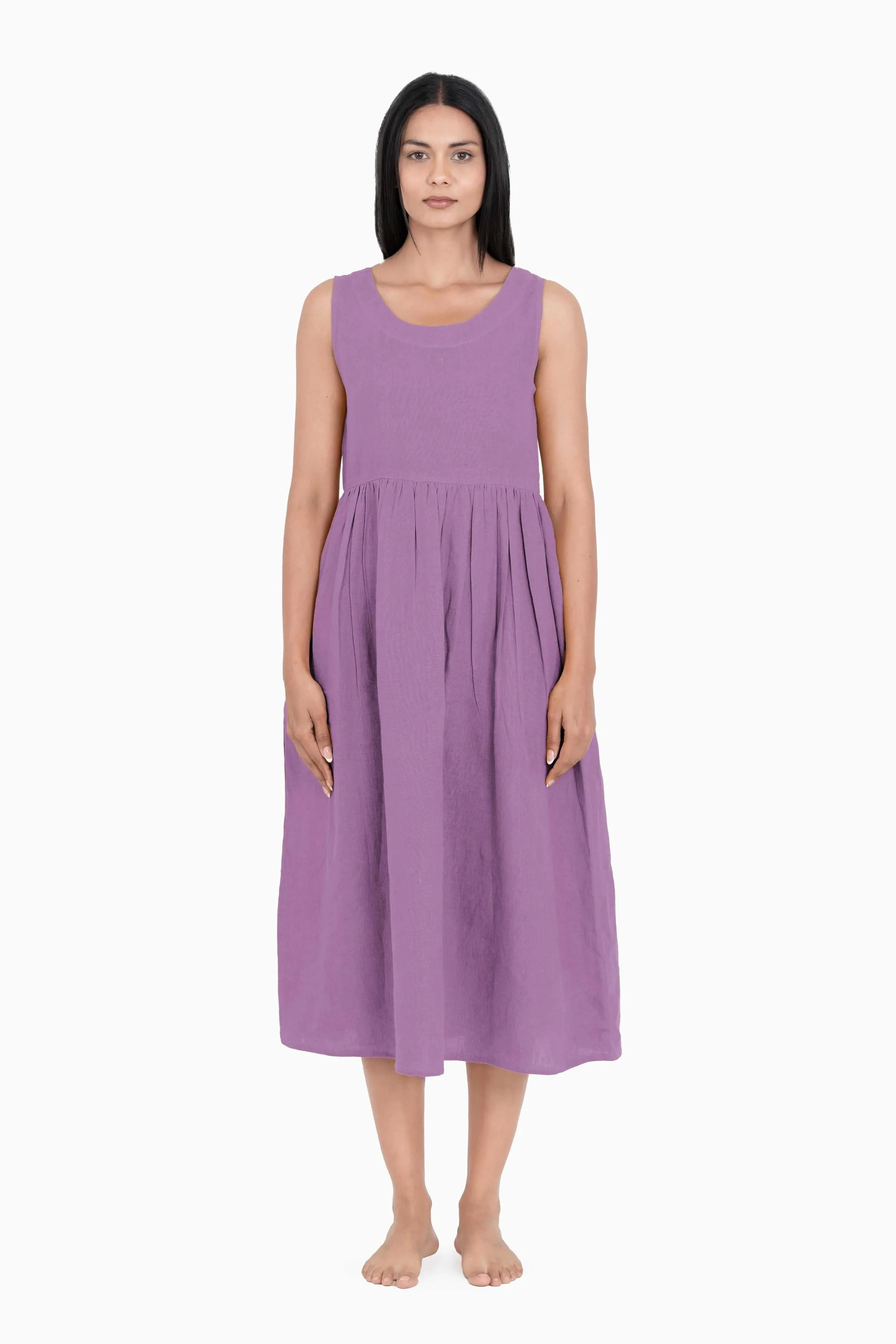 Linen Achill Dress-Misty Lilac