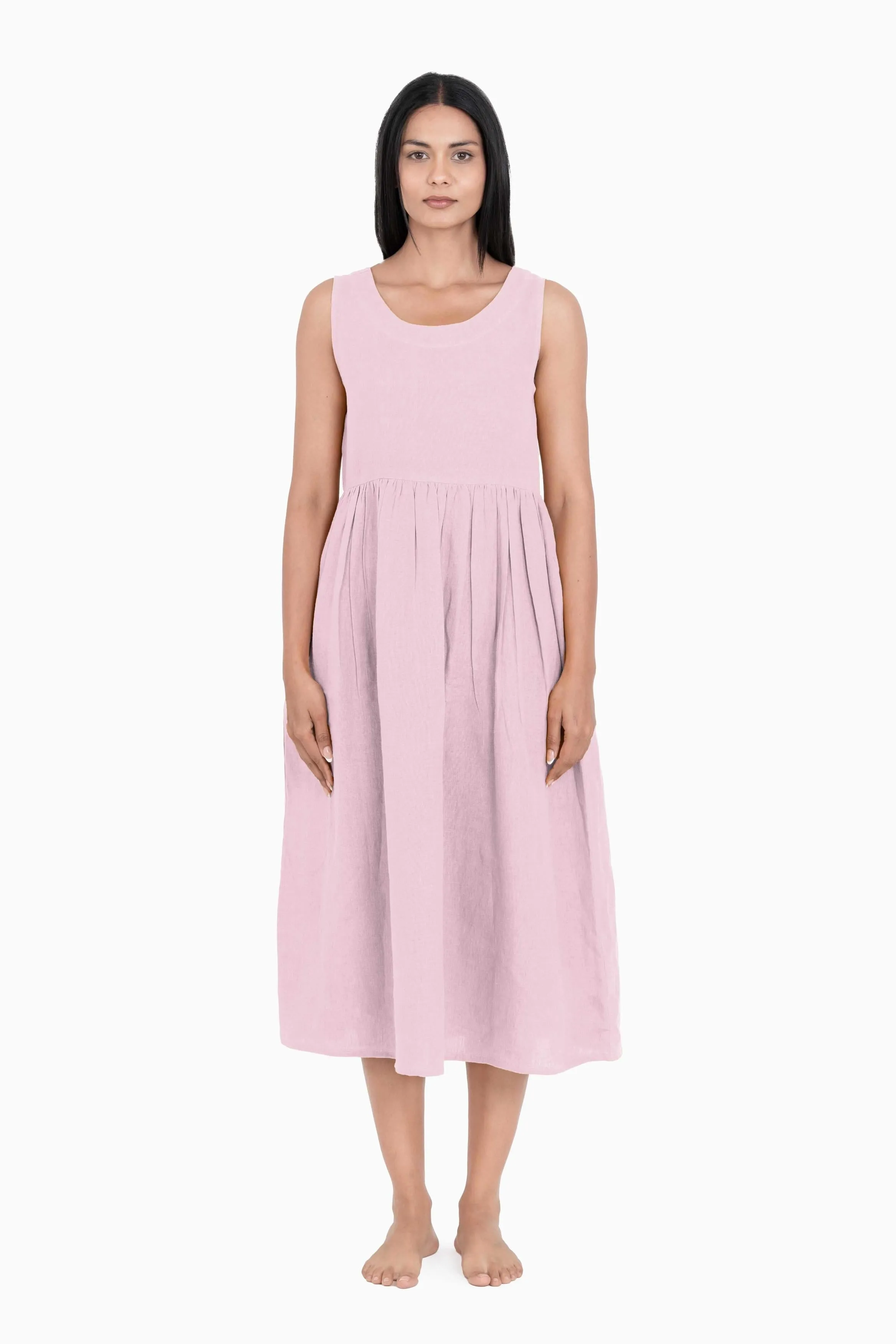 Linen Achill Dress-Misty Lilac