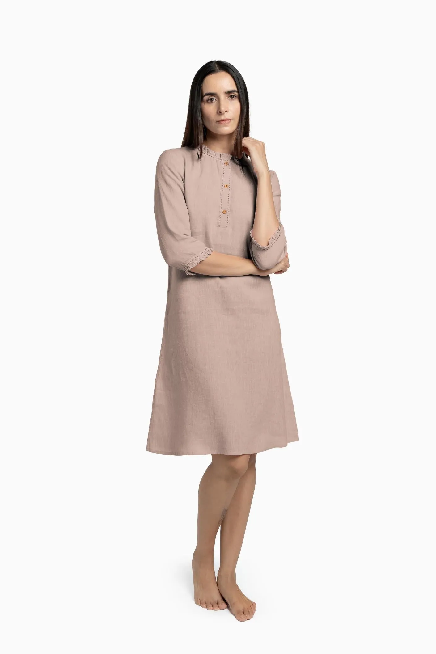 Linen Amber A-Line Dress-Sage Green