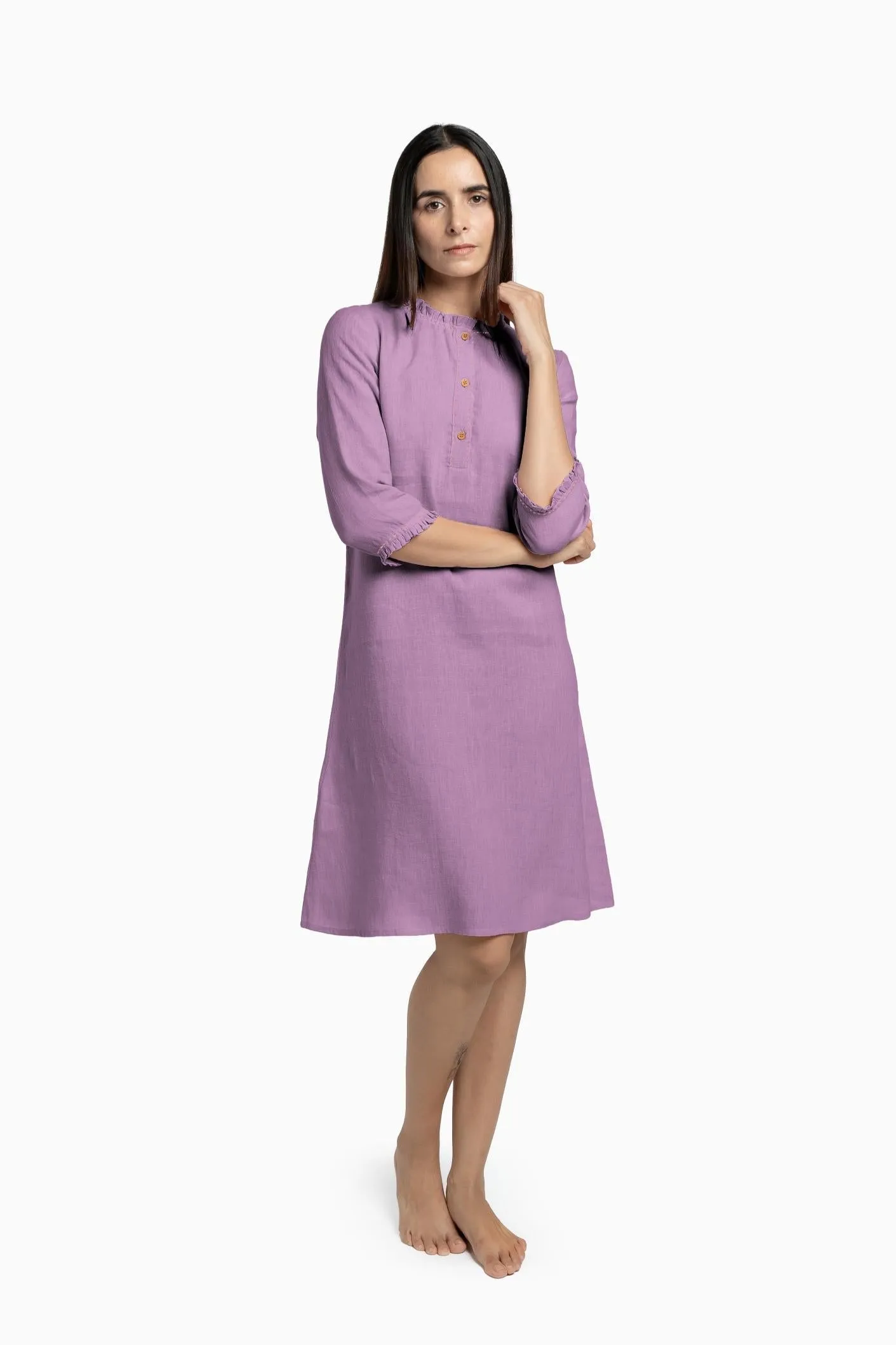 Linen Amber A-Line Dress-Sage Green