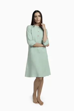 Linen Amber A-Line Dress-Sage Green