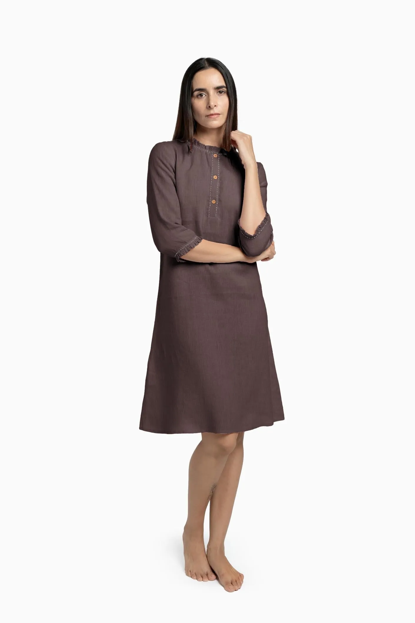 Linen Amber A-Line Dress-Sage Green