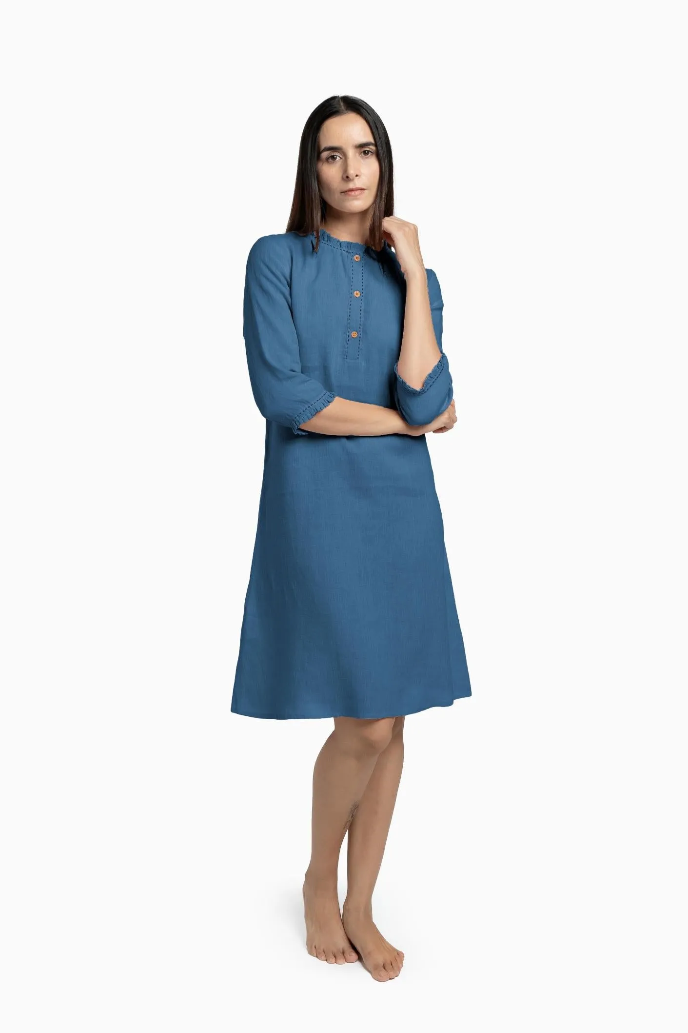 Linen Amber A-Line Dress-Sage Green