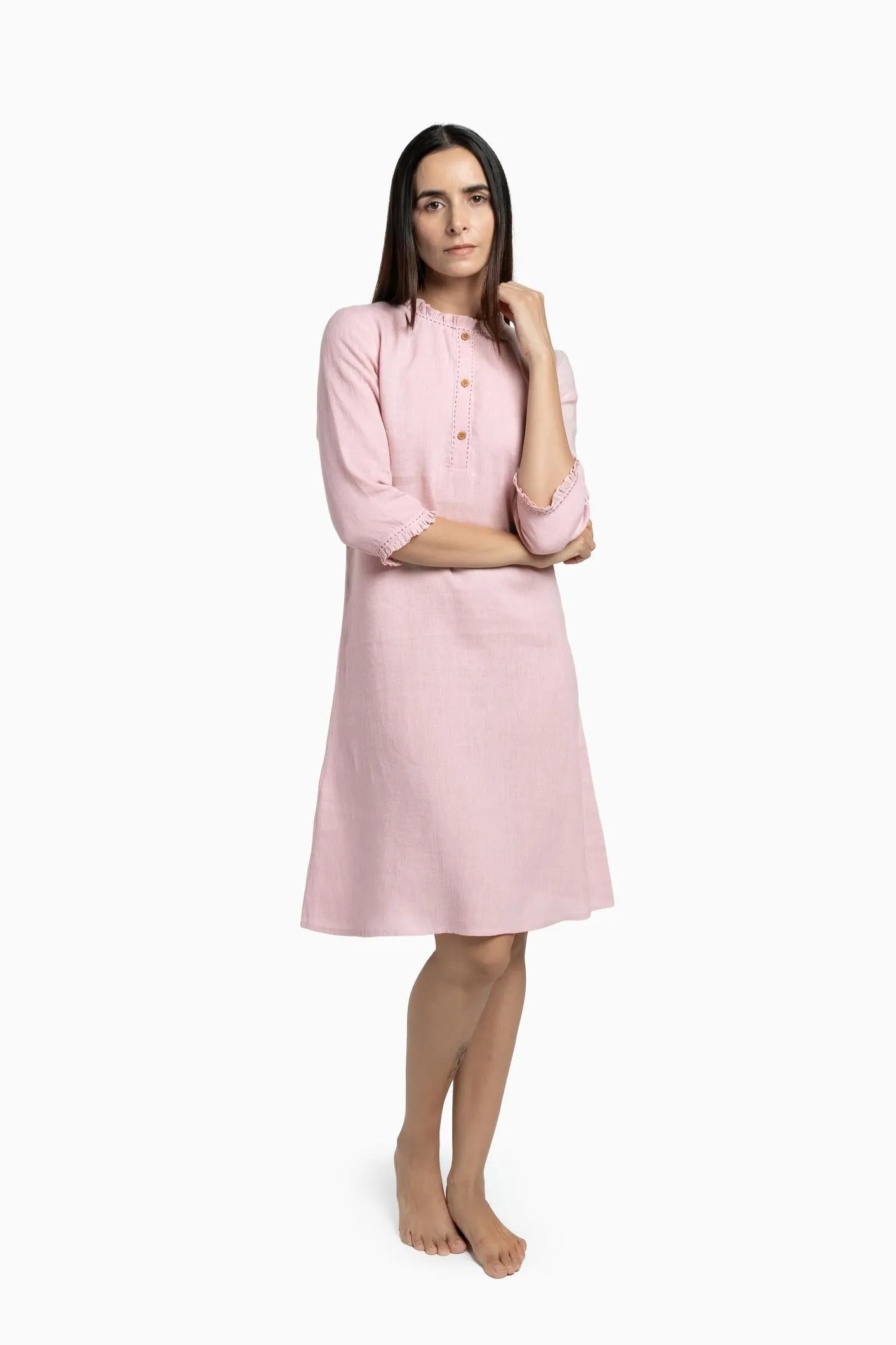Linen Amber A-Line Dress-Sage Green
