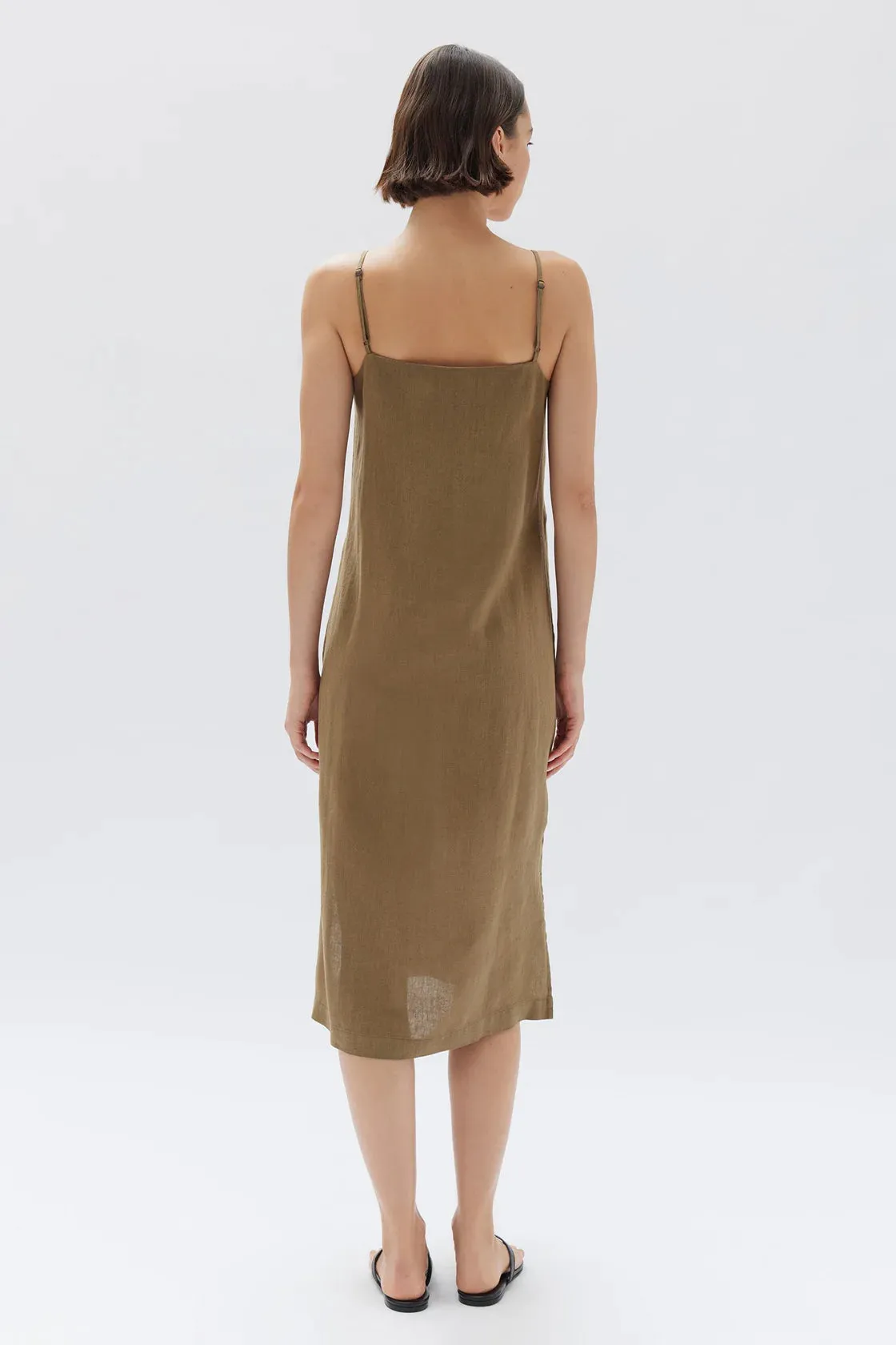 Linen Slip Dress Pea