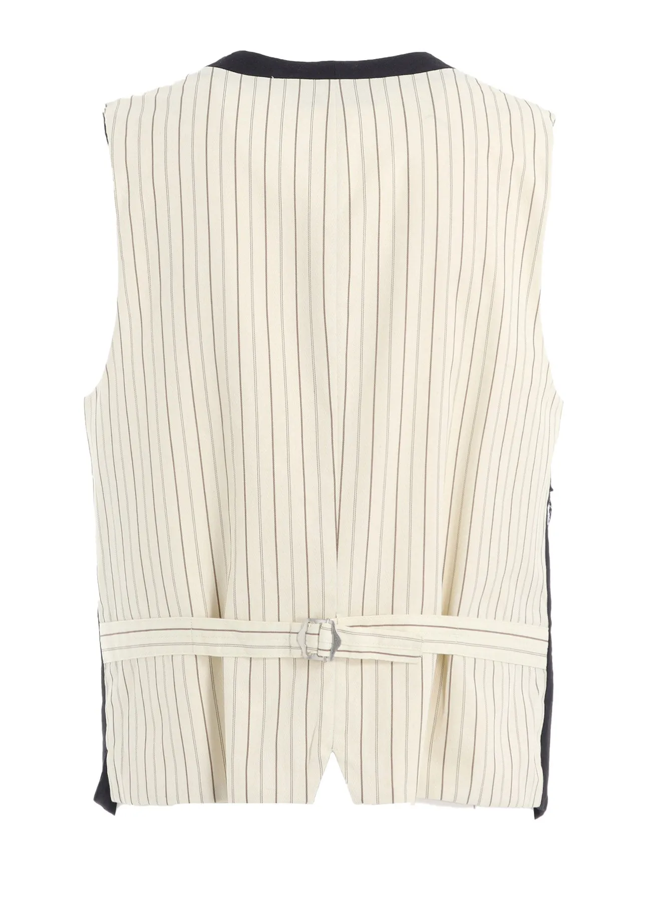 LINEN/COTTON HERRINGBONE ZIGZAG CUT-OUT VEST