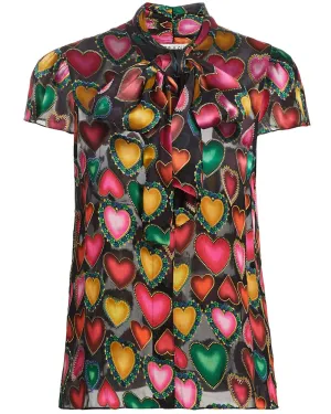 Love Ease Button Down Jeannie Bow Top