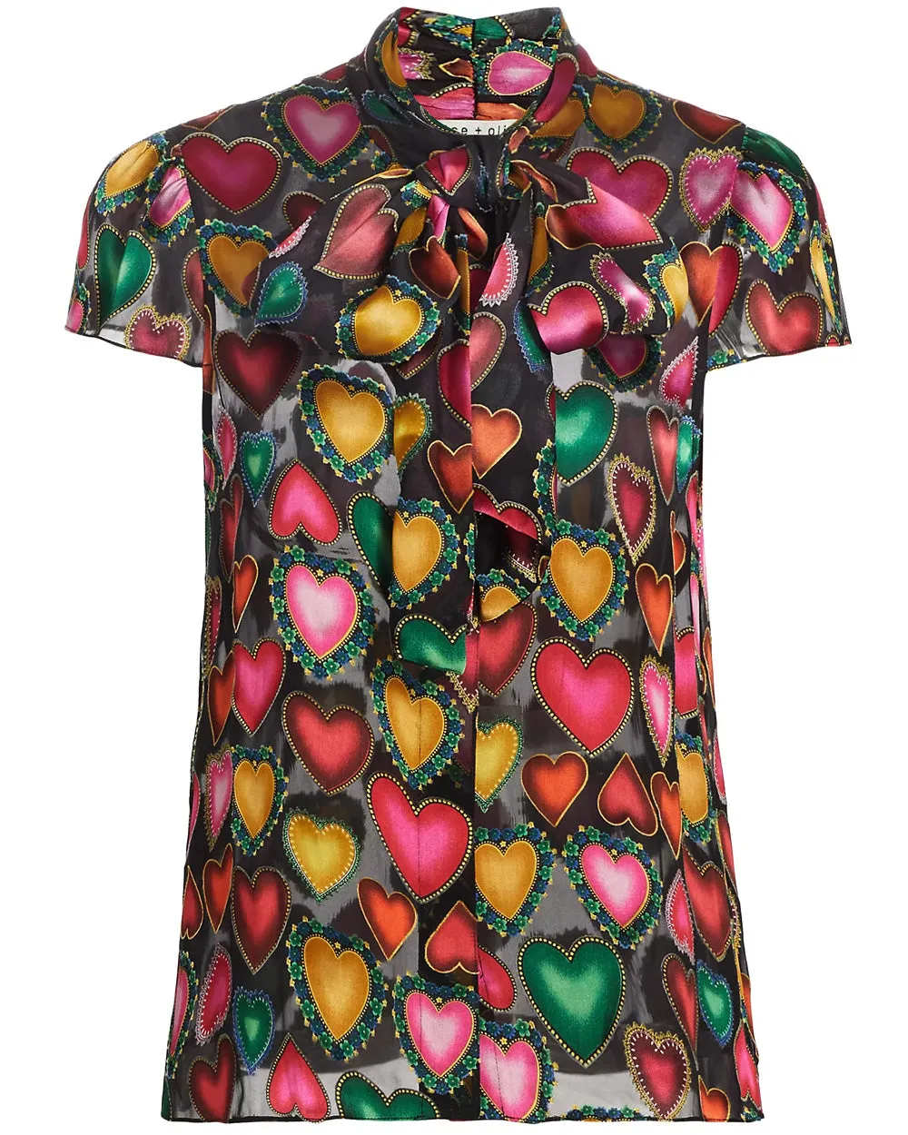 Love Ease Button Down Jeannie Bow Top