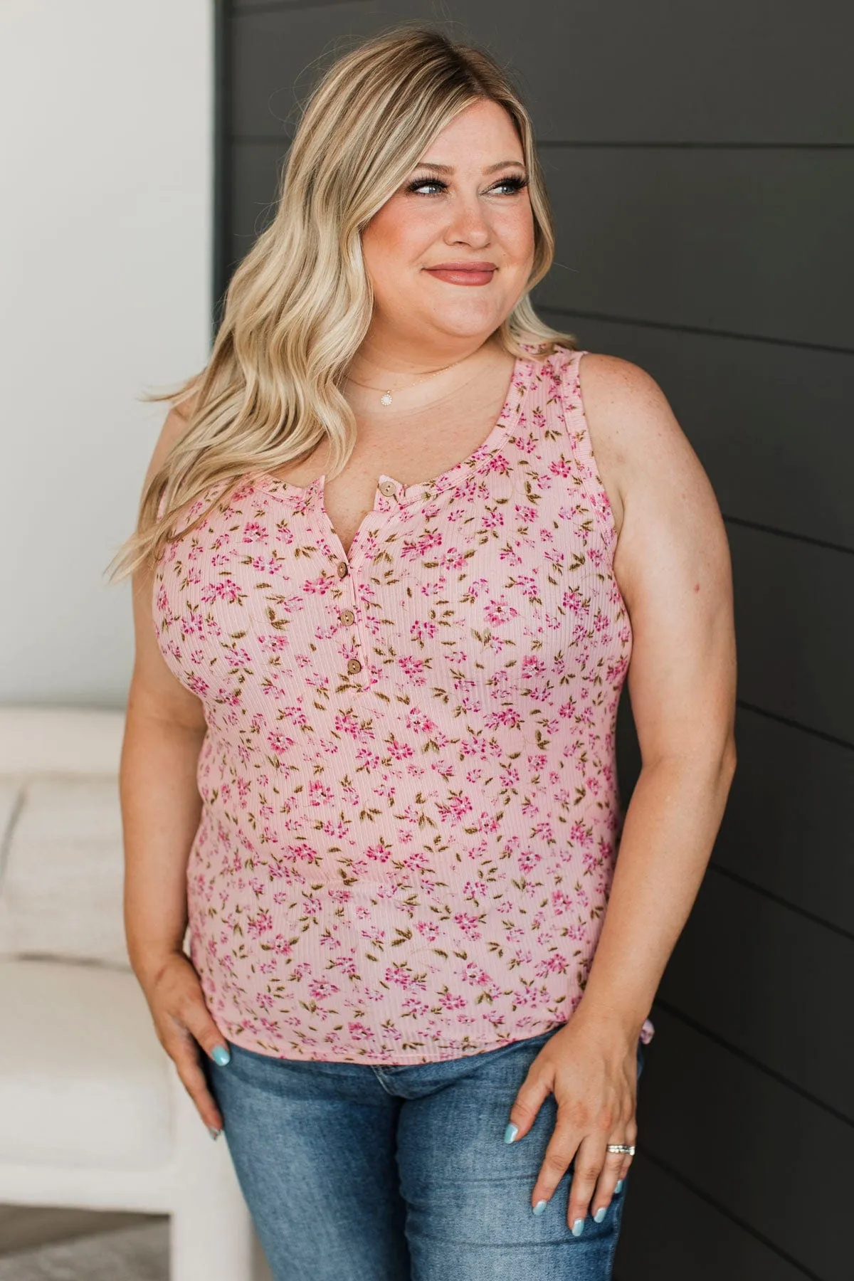 Love Out Loud Floral Tank Top- Pink