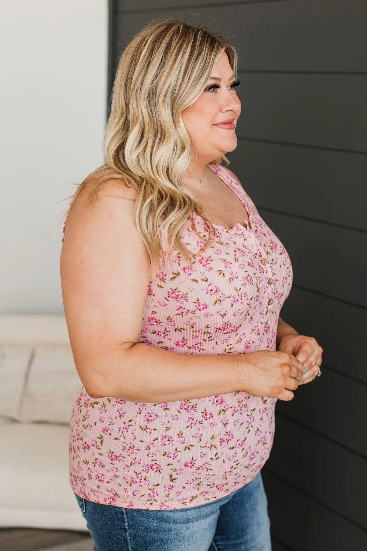 Love Out Loud Floral Tank Top- Pink