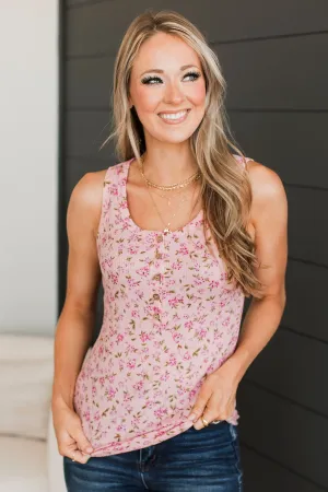 Love Out Loud Floral Tank Top- Pink