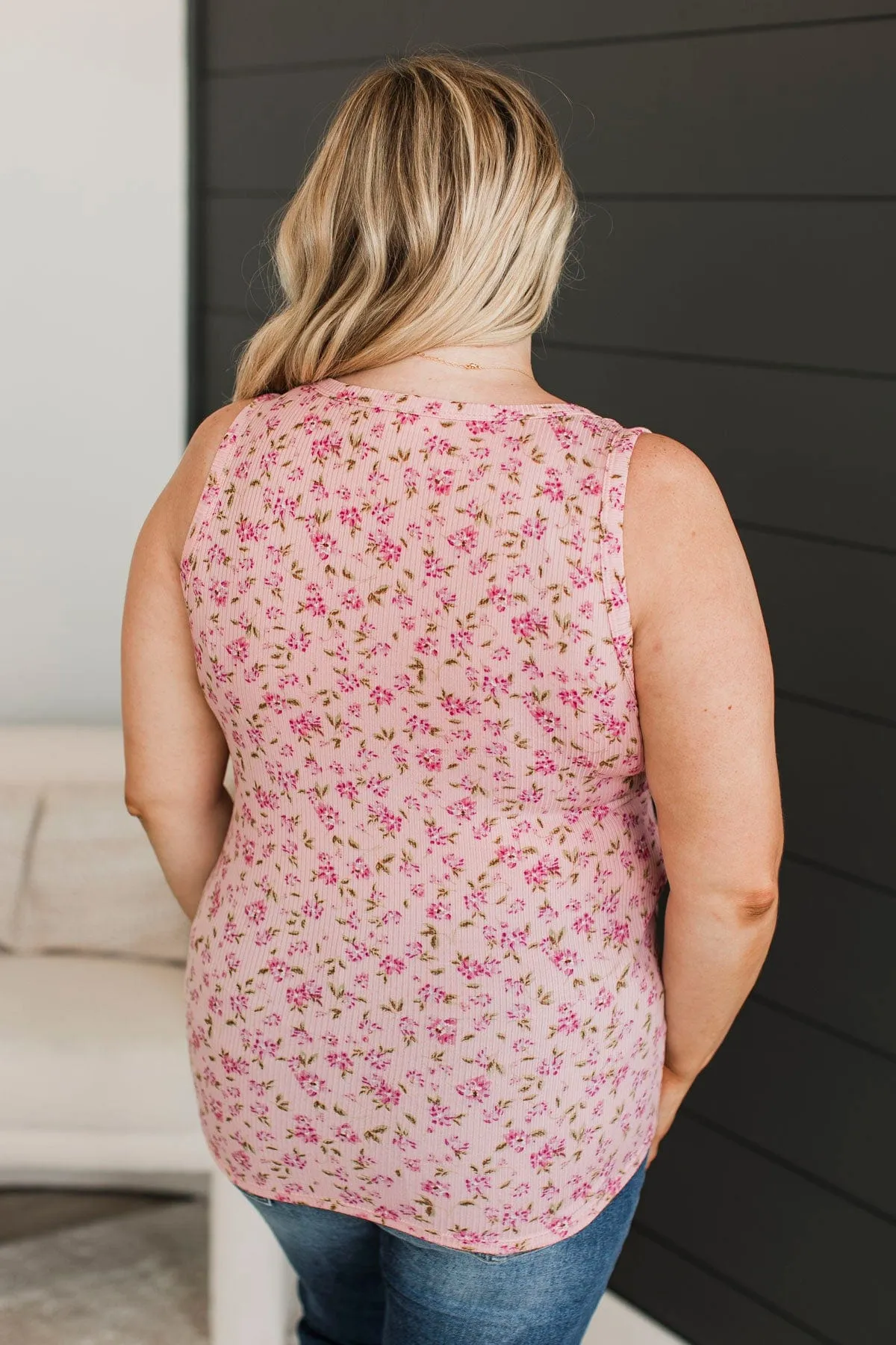Love Out Loud Floral Tank Top- Pink