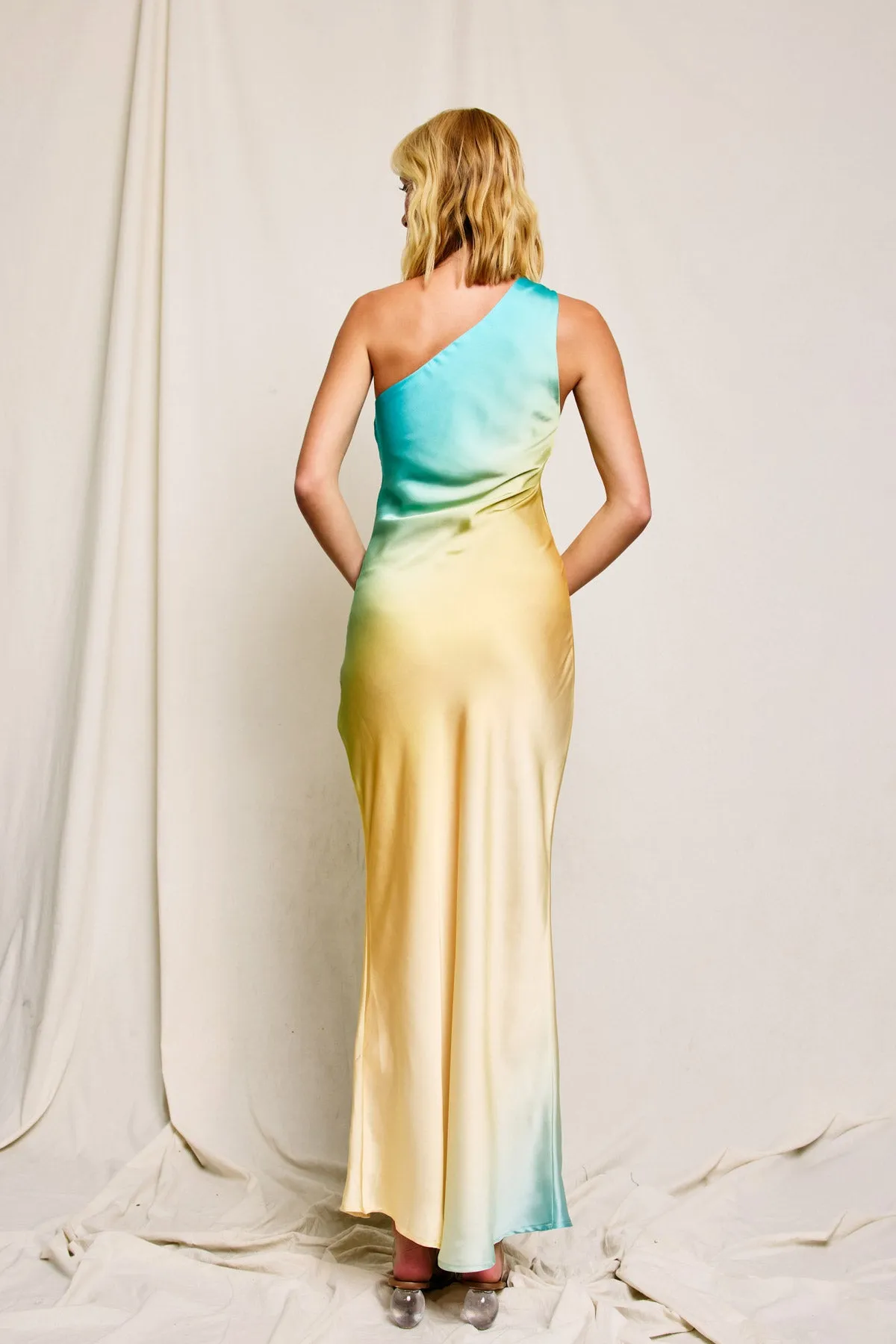 Lucia Ombre One Shoulder Maxi Dress
