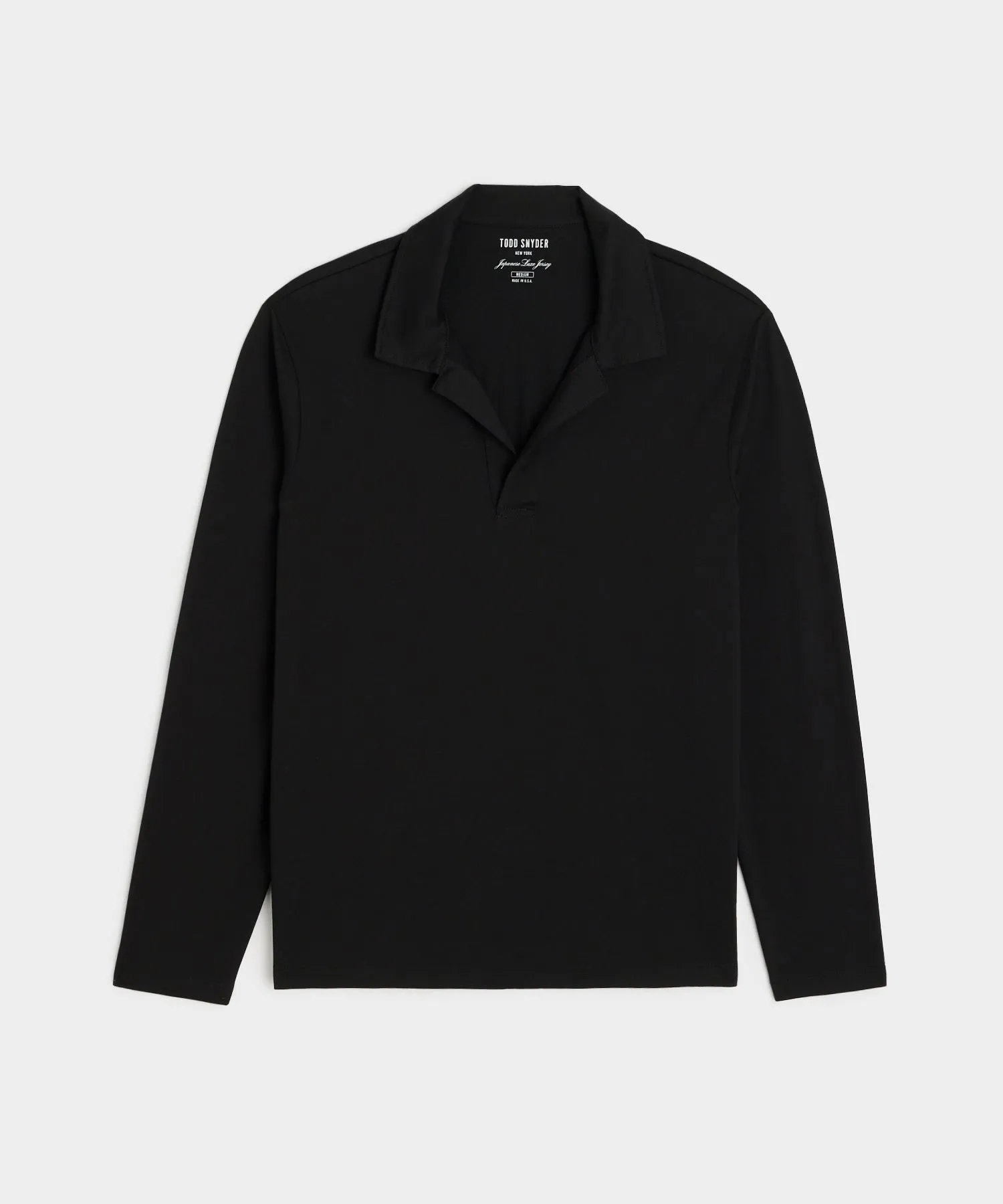 Luxe Jersey Montauk Polo in Black