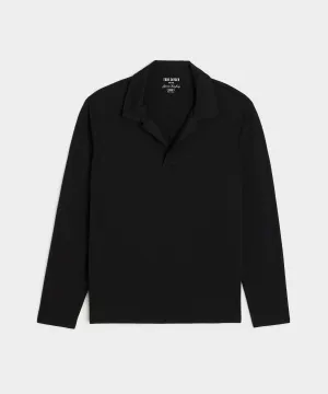 Luxe Jersey Montauk Polo in Black