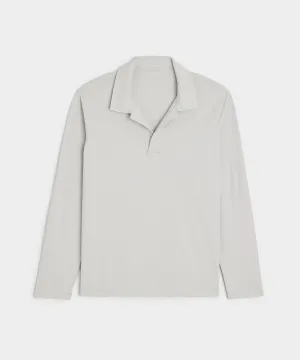Luxe Jersey Montauk Polo in Grey Mist