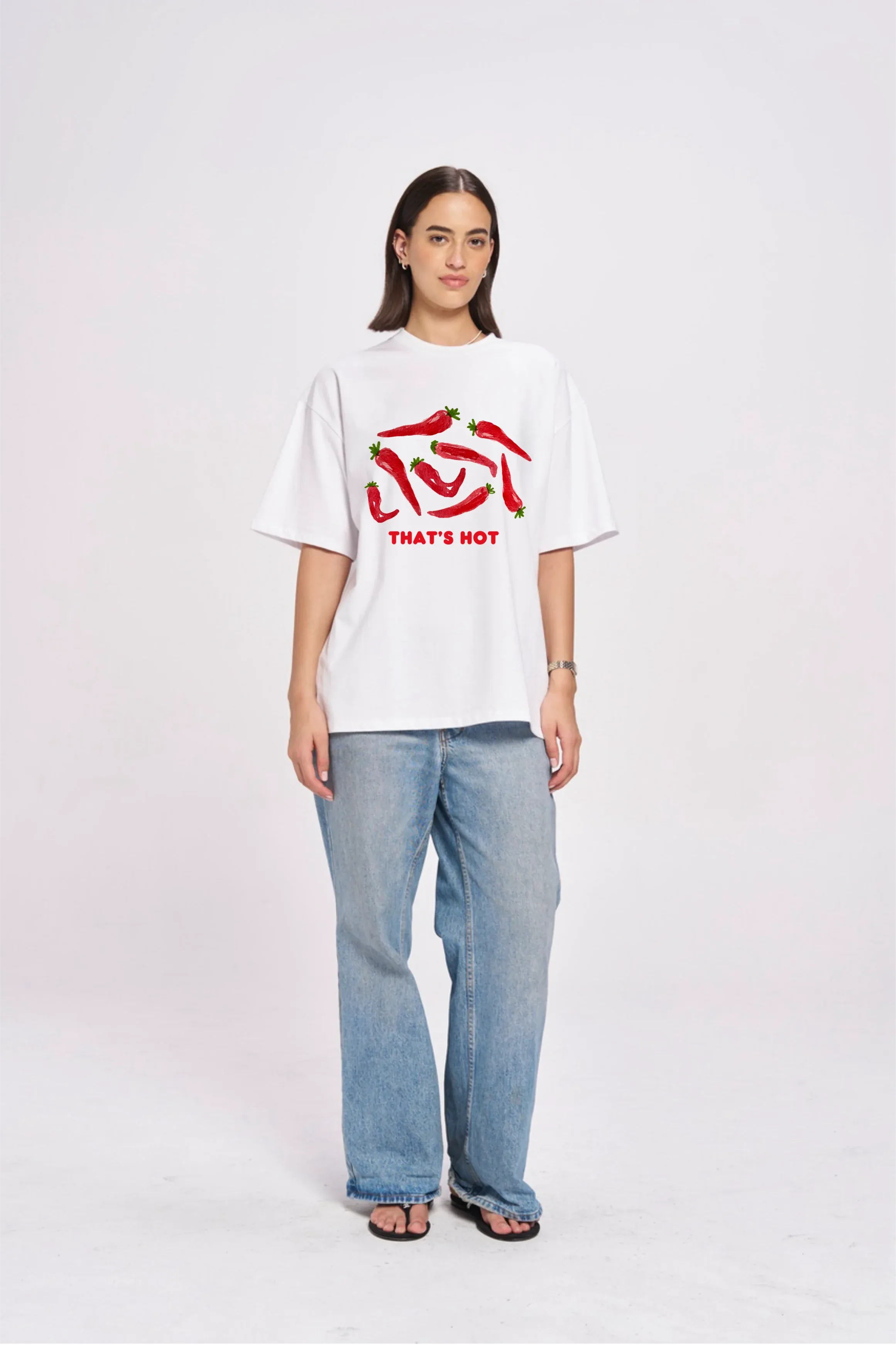 MAKU - That's Hot Oversize Tee in White