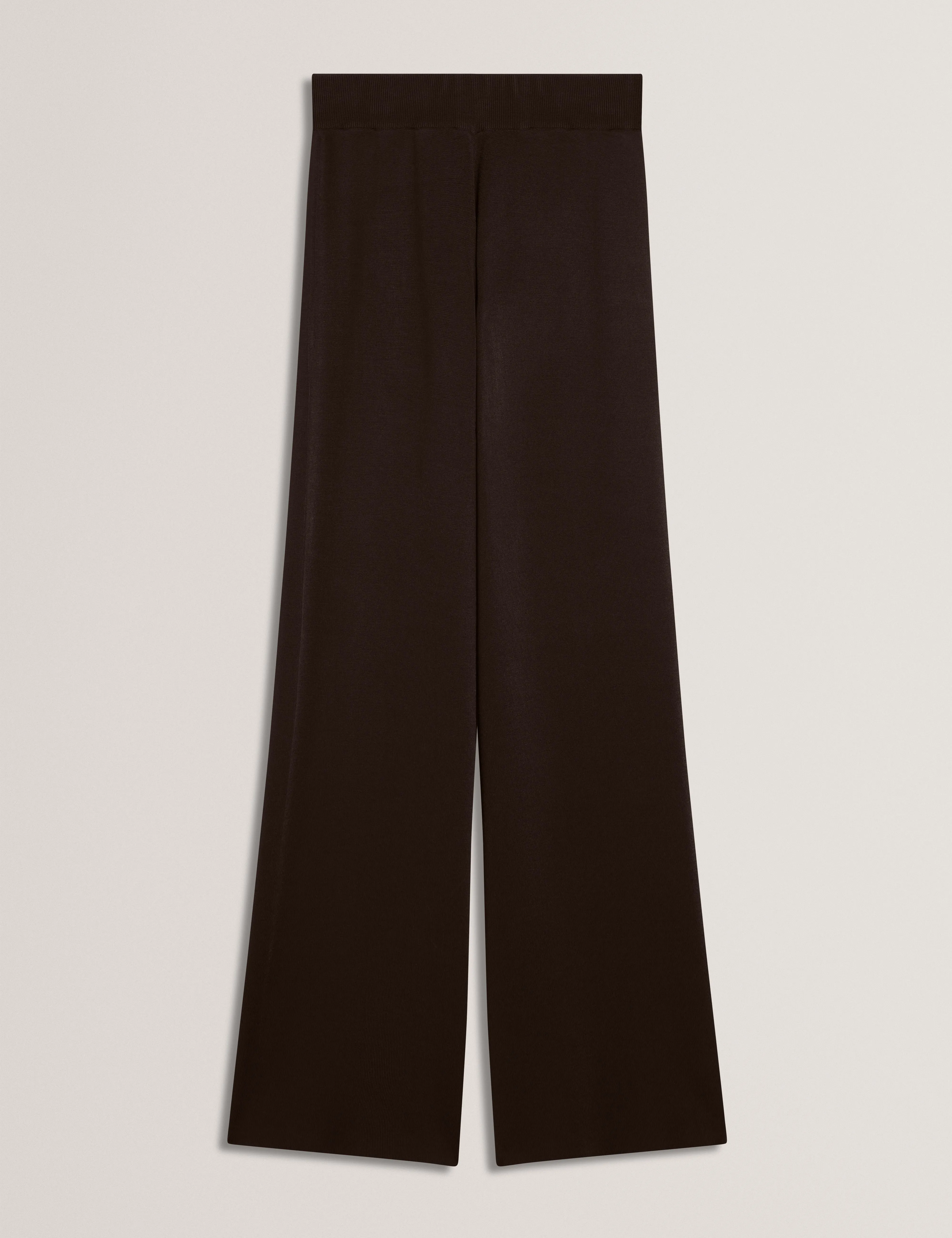 Matilli Wide Leg Knit Trouser Dk-Brown