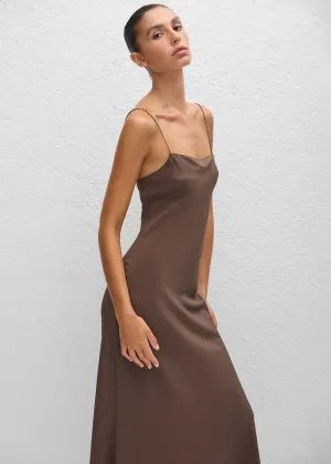 Matteau Square Slip Dress - Truffle