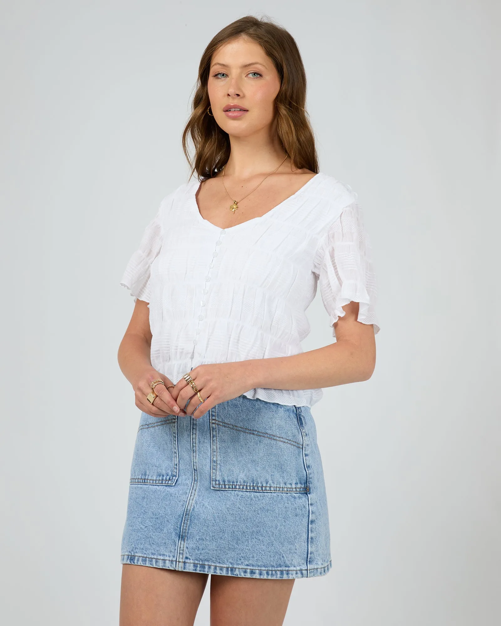 Maude Short Sleeve Shirt - White