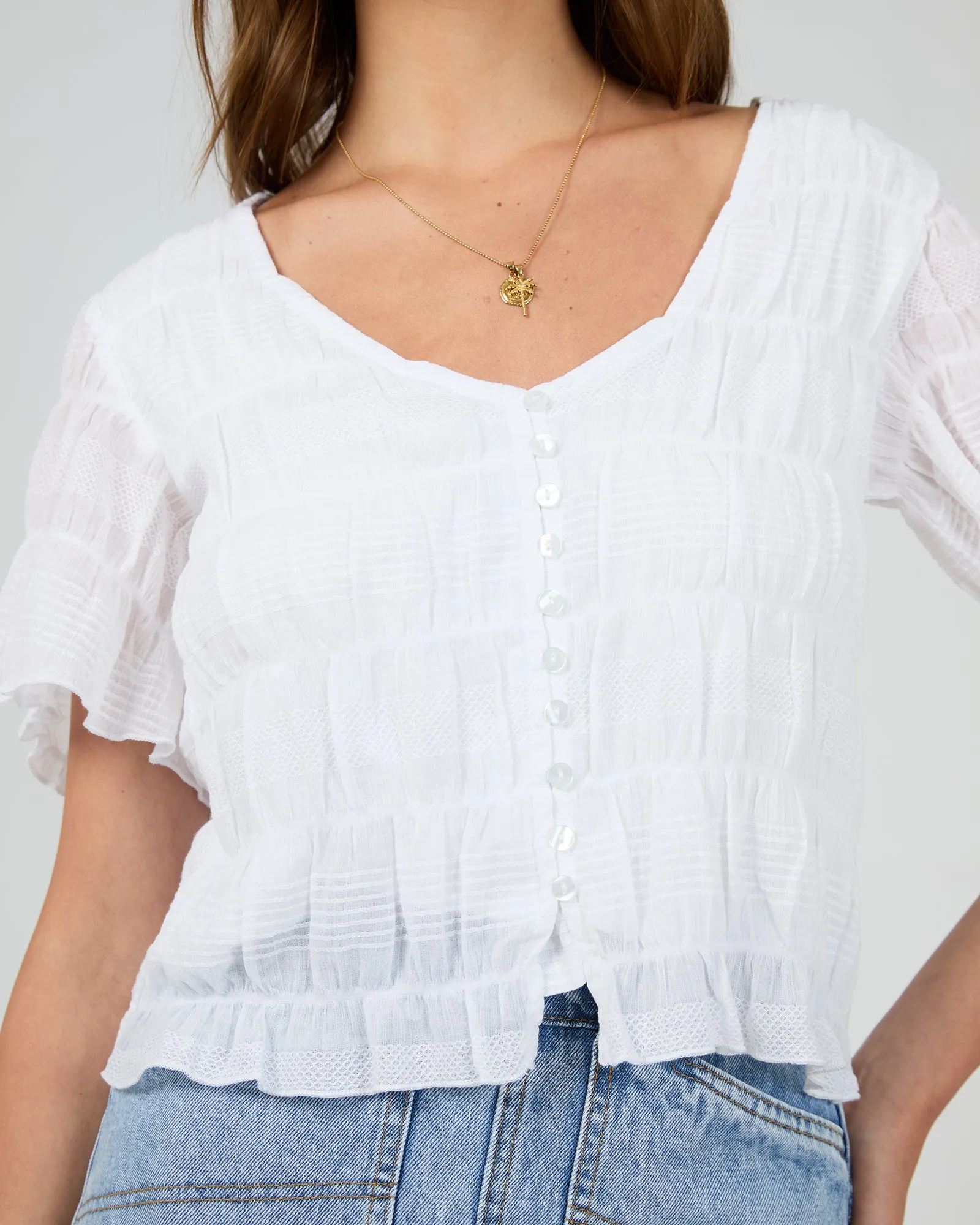 Maude Short Sleeve Shirt - White