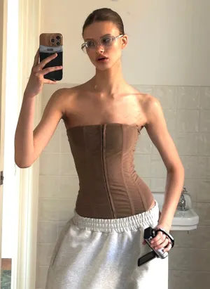 Mesh Boned Bandeau Top