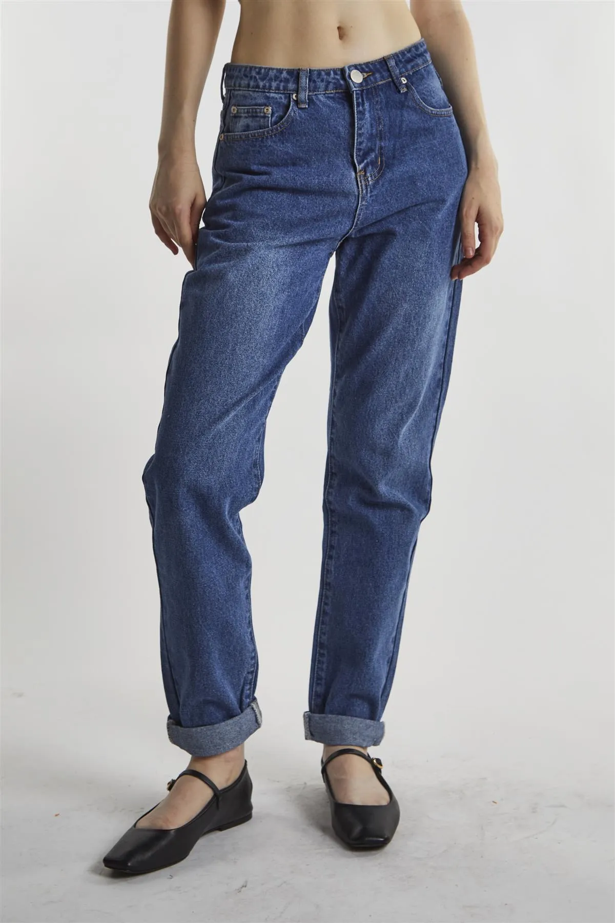 Mid-Stonewash Mom Jeans