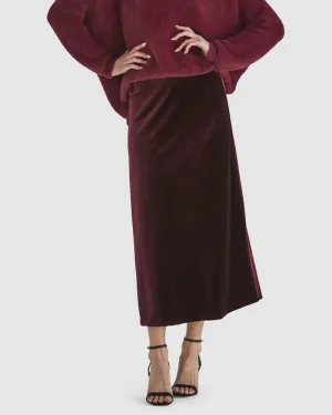 Mustang Sally Velvet Skirt - Wine