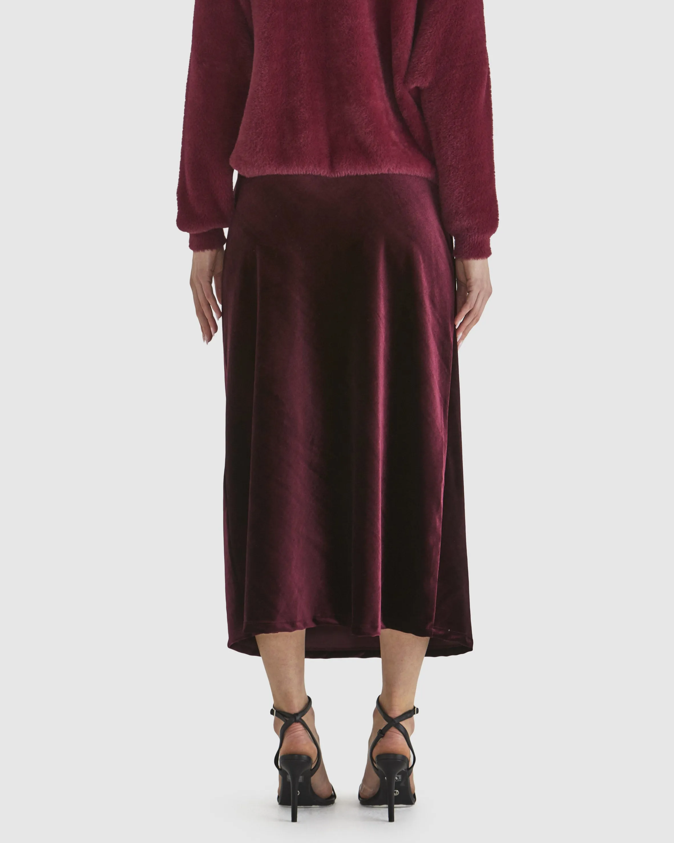 Mustang Sally Velvet Skirt - Wine