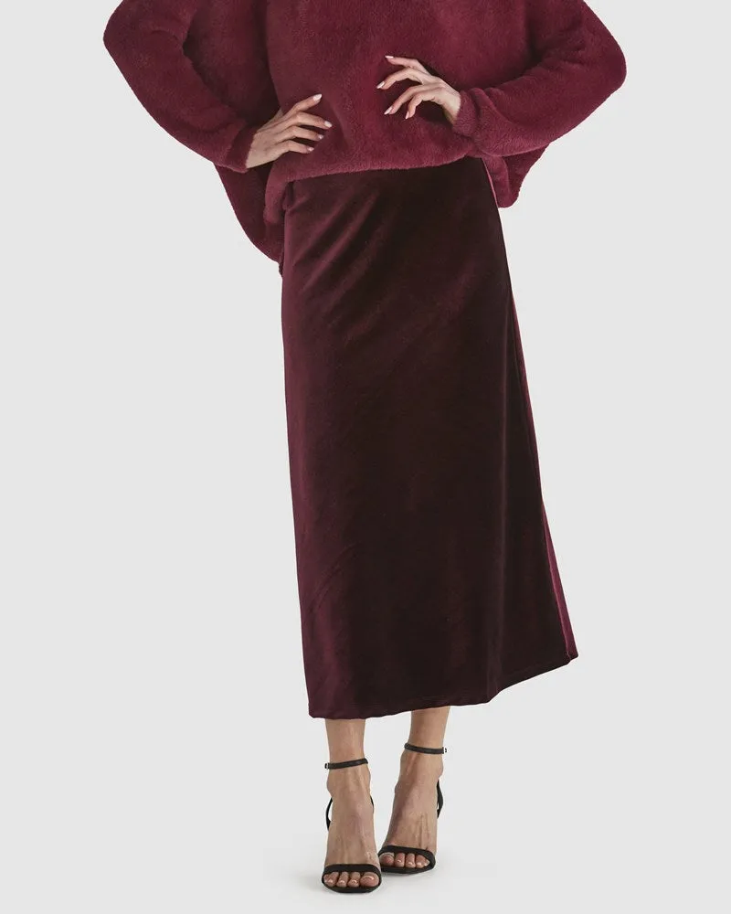 Mustang Sally Velvet Skirt - Wine