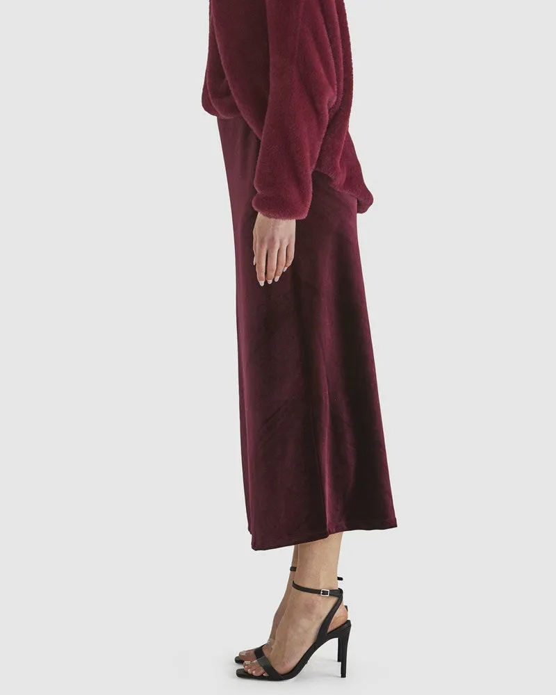Mustang Sally Velvet Skirt - Wine