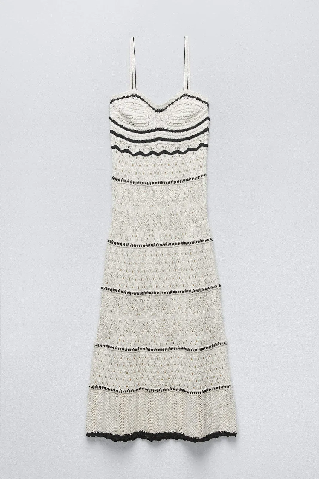 Nan Contrast Crochet Maxi Slip Dress
