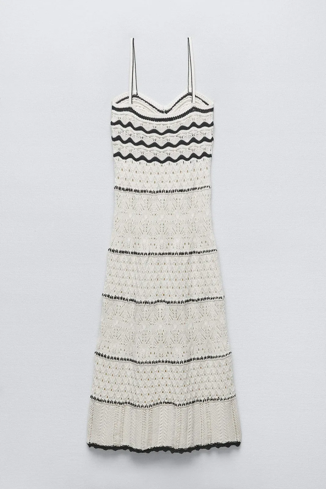 Nan Contrast Crochet Maxi Slip Dress