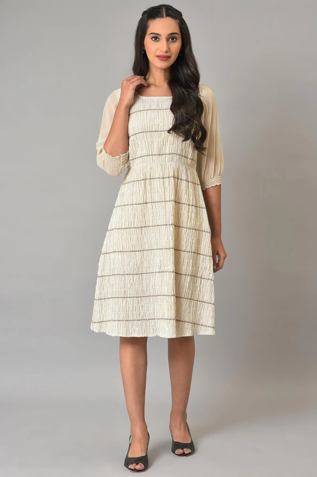 Natural A-Line Printed Summer Dress