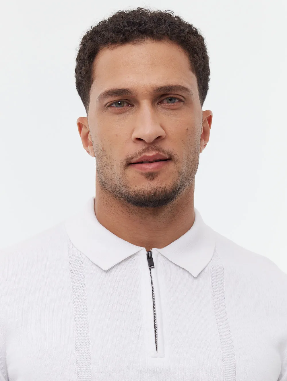 Navaro Grid Pattern Polo Shirt