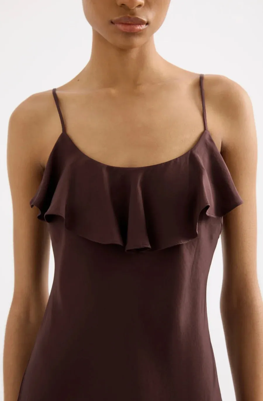 Neve Slip Maxi Dress - Espresso