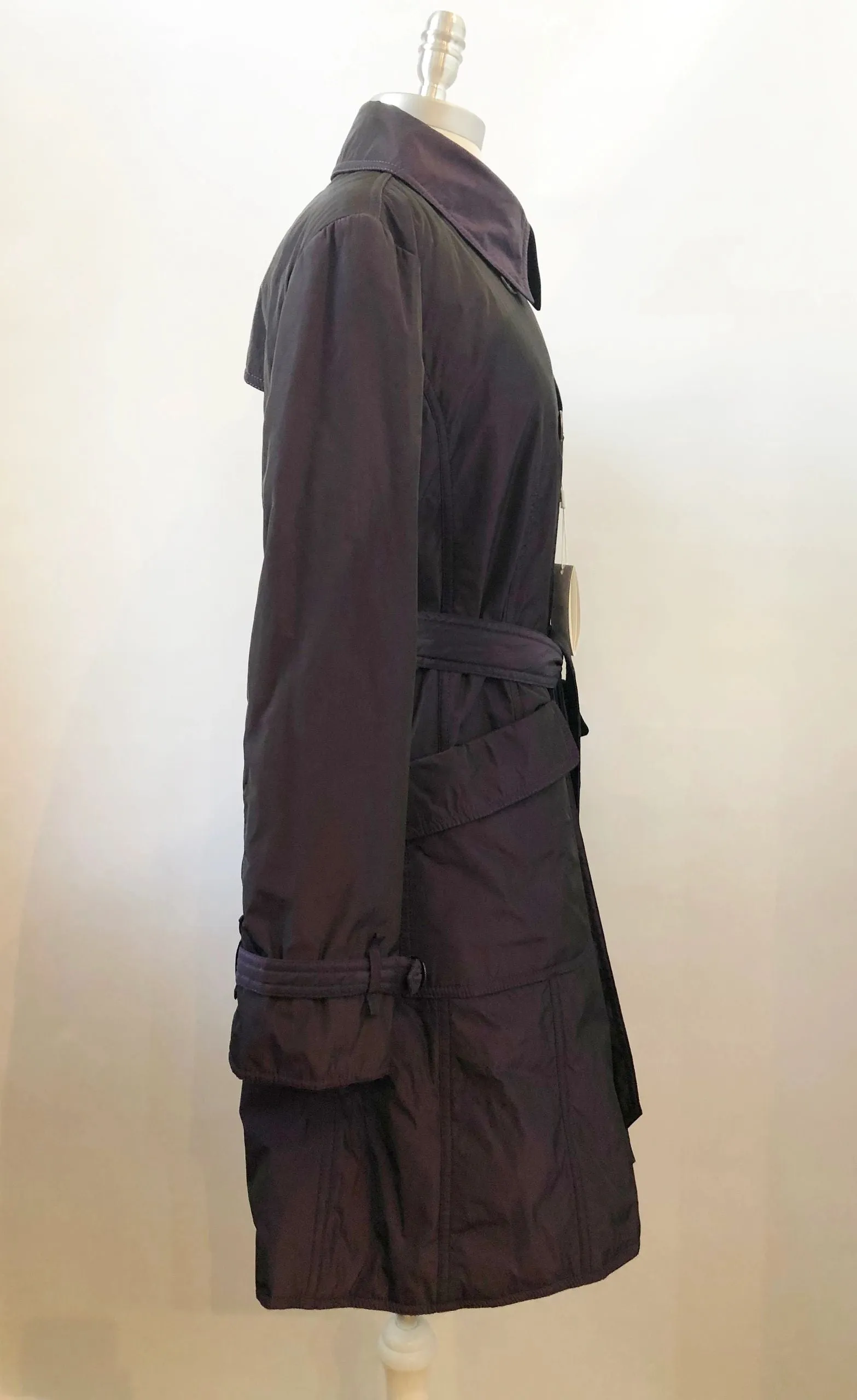 NEW Armani Collezioni Purple Trench Coat Size 10 - Retail $865