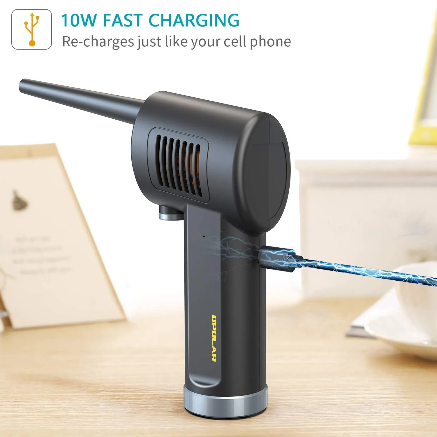 New OPOLAR Cordless Air Duster for Computer Cleaning, Replaces Compressed Spray Gas Cans, Rechargeable 6000mAH Battery, Powerful 33000 RPM, 10W Fast Charging, Handy and Efficient for Electronics, Retails $95 