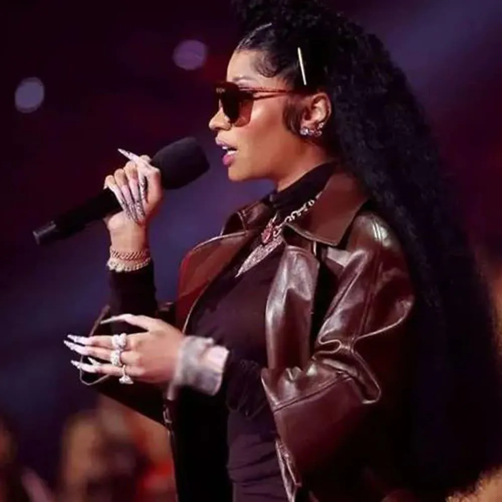 Nicki Minaj Vmas Leather Coat